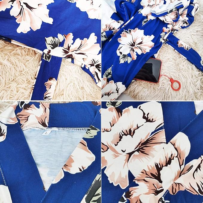 SUFEINI Maternity Robe and Matching Baby Swaddle Blanket Set, Mommy Robe - Image 5