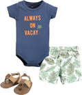 Hudson Baby Unisex Baby Cotton Bodysuit, Shorts and Shoe Set by HudsonBaby