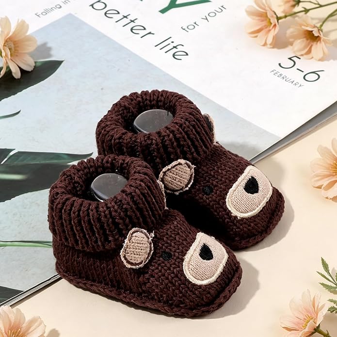 Infant Baby Boys Girls Knitted Booties Soft Cute First Walking Socks Shoes | - Image 2