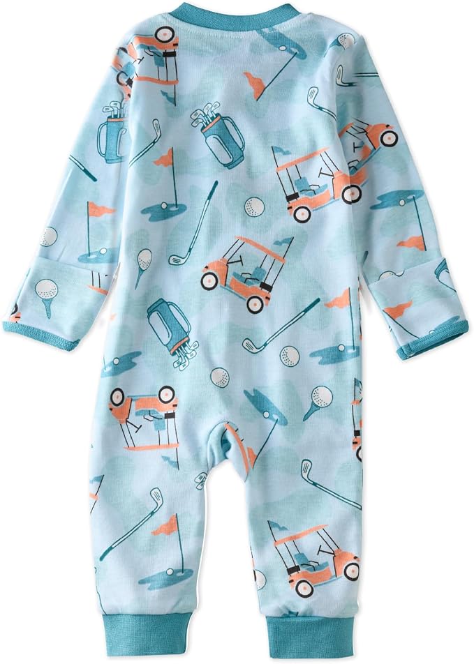 Butterblu Shadow Sleep & Play 100% Cotton Footless Two Way Zip Front PJs - Image 3