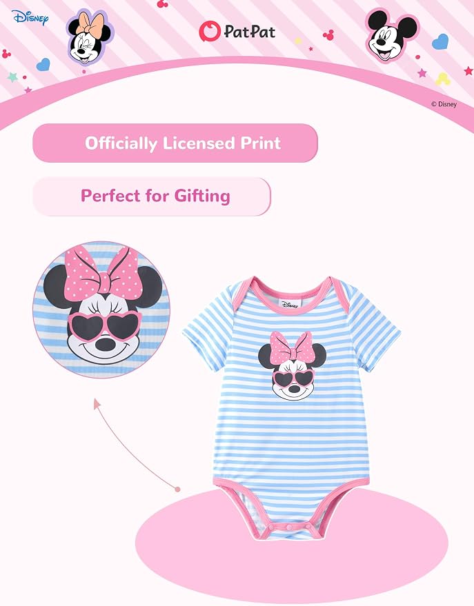 Disney Baby Viscose Made from Bamboo 3-Pack Bodysuits Set Newborn to Infant - Image 4