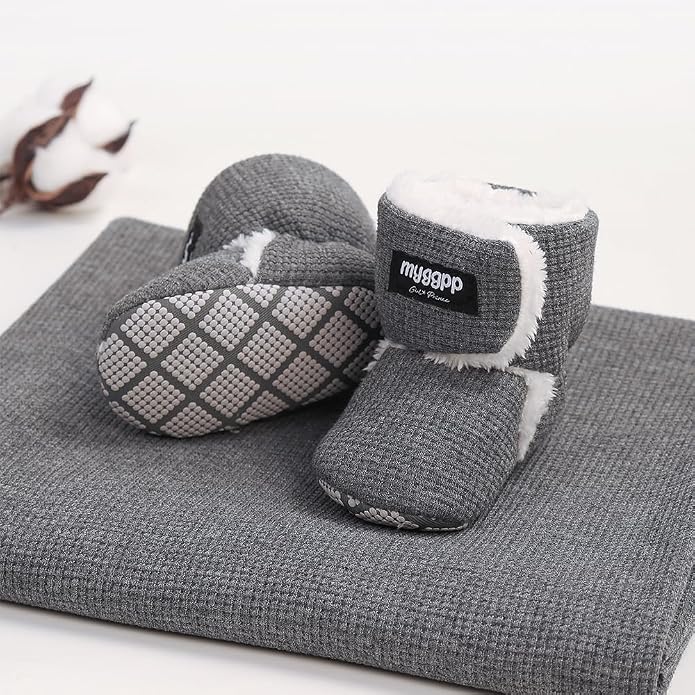 Ohwawadi Infant Baby Boots Boys Girls Cozy Fleece Slippers Snow Boots Winter - Image 2