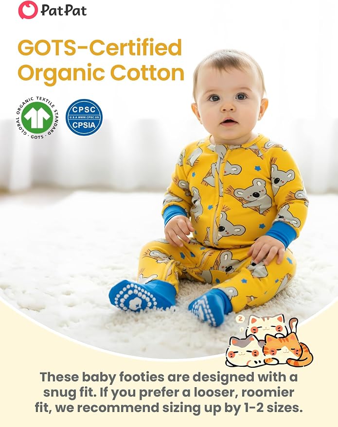 PATPAT Organic Cotton Baby Footie Pajamas - Image 2