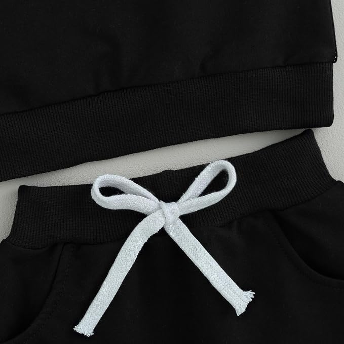 Infant Baby Boy Fall Winter Clothes Outfit Hooded Long Sweatshirt Pant Set - Image 6