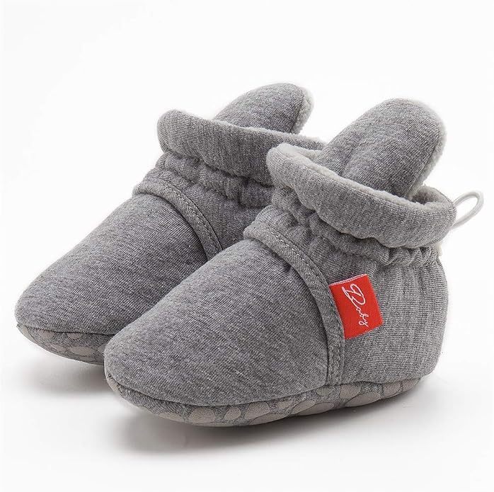 Infant Baby Boys Girls Cozy Fleece Booties Stay on Slippers Non Slip Soft - Image 4