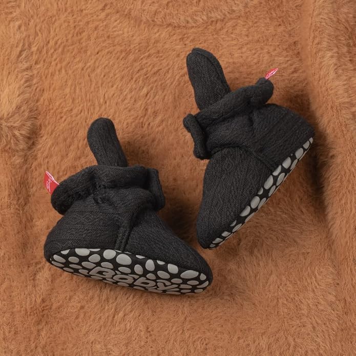 Infant Baby Boys Girls Cozy Fleece Booties Stay on Slippers Non Slip Soft - Image 4