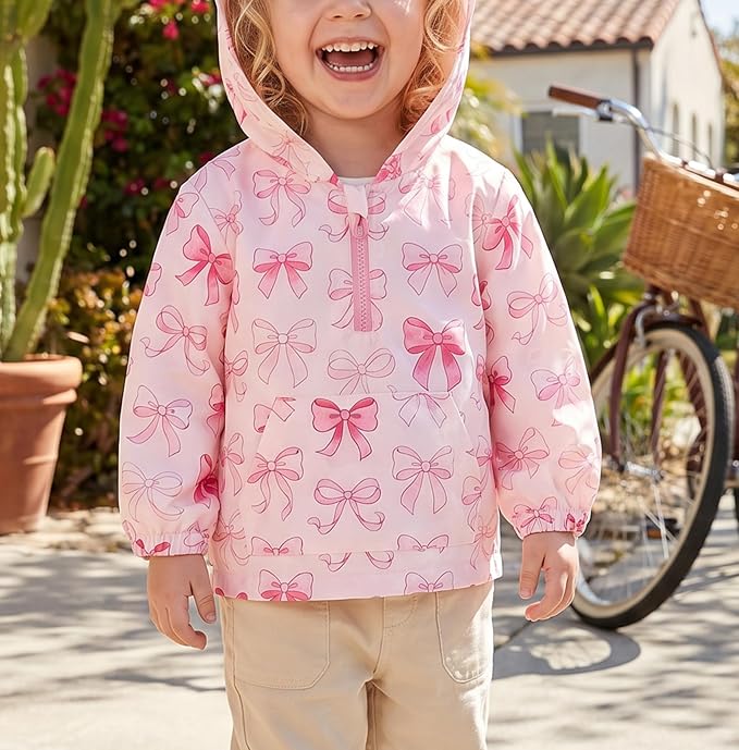 Toddler Windbreaker Jacket Baby Girl Hooded Zip Up Sweatshirt Winter Jacket - Image 2