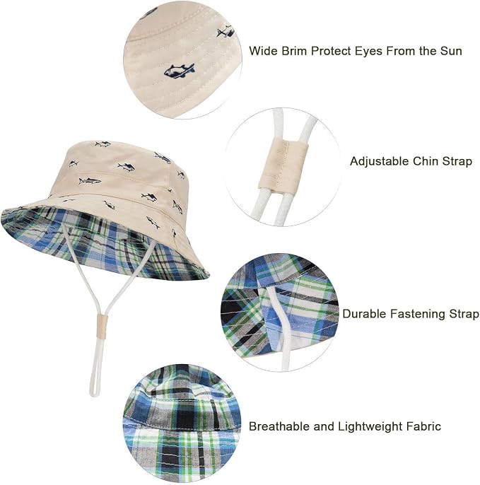 Komorebi Toddler Sun Hat UPF 50+ Kids Beach Bucket Hats Boys Girls 0-8Y | Cute - Image 4