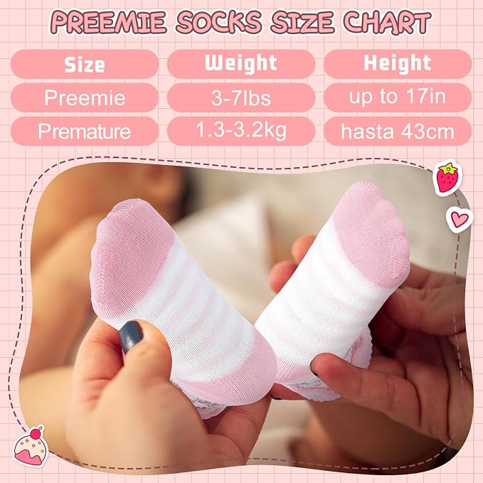 Toulite 12 Pair Preemie Newborn Baby Socks - Image 3