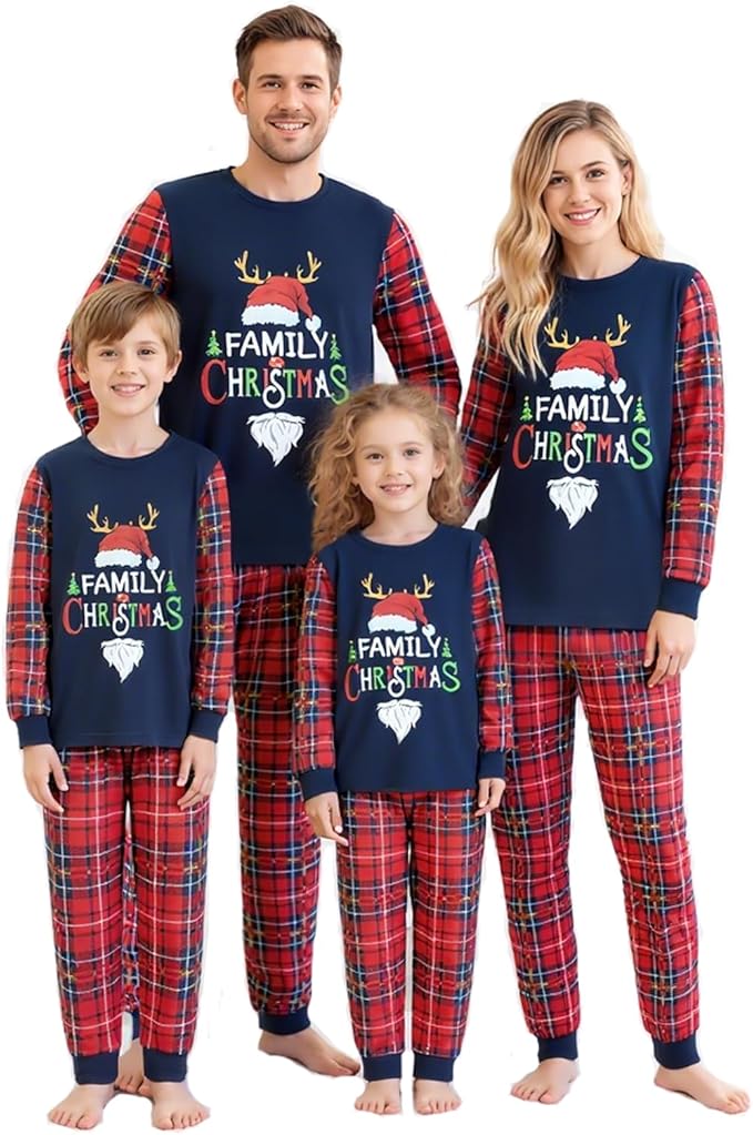 Awoscut Family Christmas Pajamas Matching Pajamas for Family, Xmas PJs Sets Holiday Sleepwear