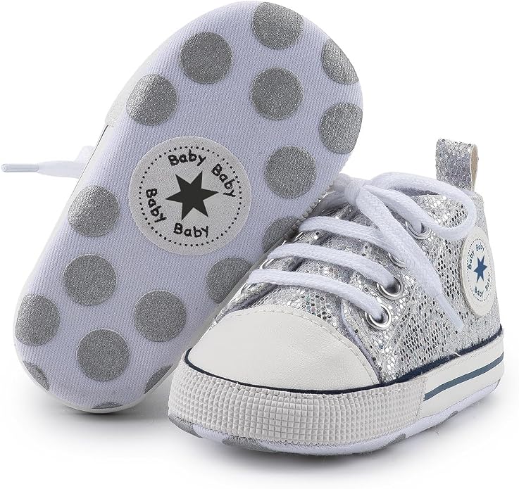 Unisex Baby Girls Boys Canvas High-top Shoes, Newborn Infant Anti-Slip Soft - Image 2