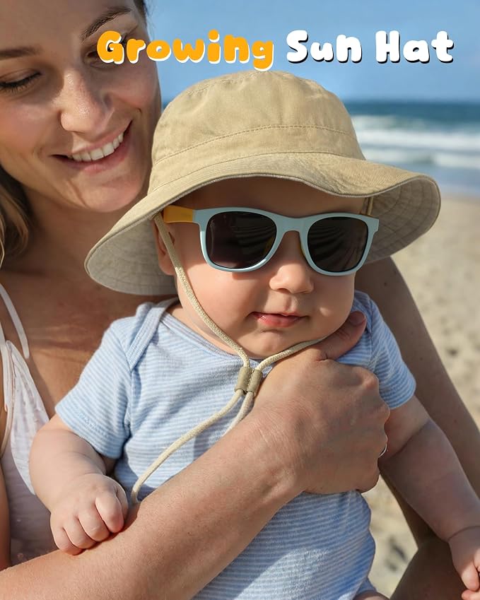 Baby Sun Hat for Toddler Kids Bamboo Rayon Bucket Hat Summer Beach Sun - Image 6