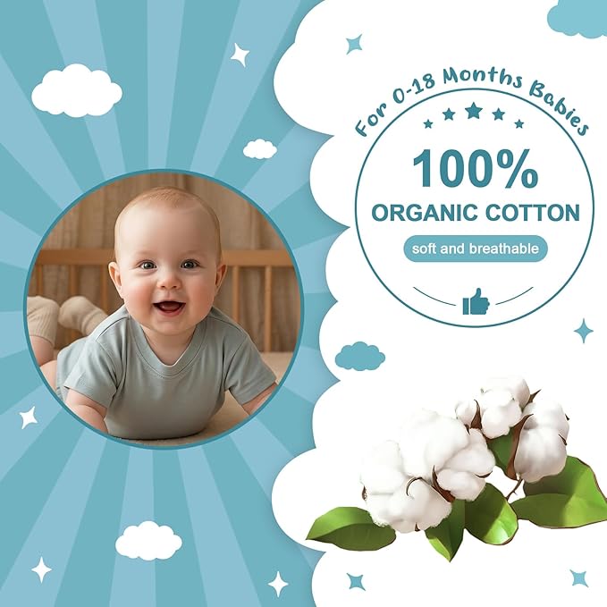 Bafeicao Baby Boy Girl Bubble Romper Infant Toddler T-Shirt Bodysuit | Organic - Image 2