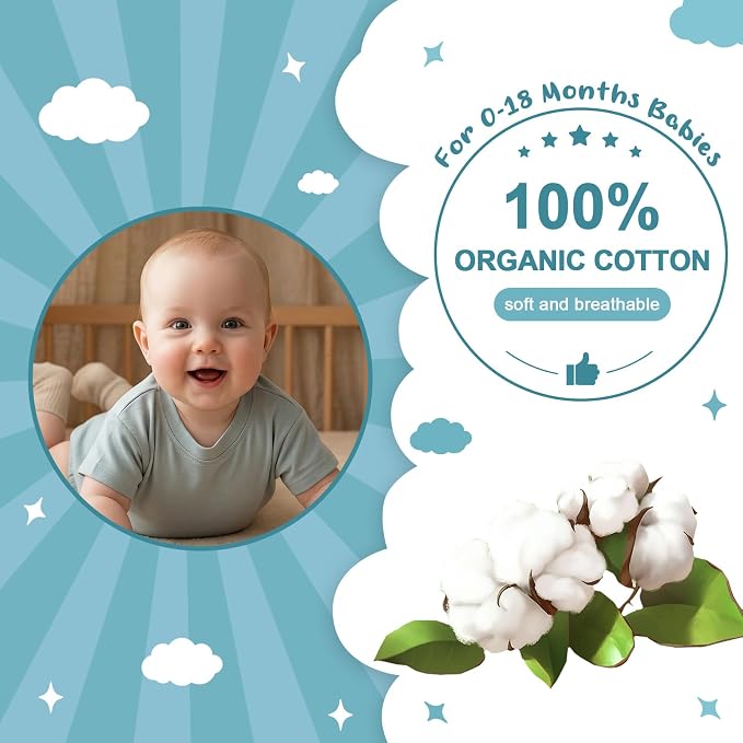 Bafeicao Baby Boy Girl Bubble Romper Infant Toddler T-Shirt Bodysuit | Organic - Image 2