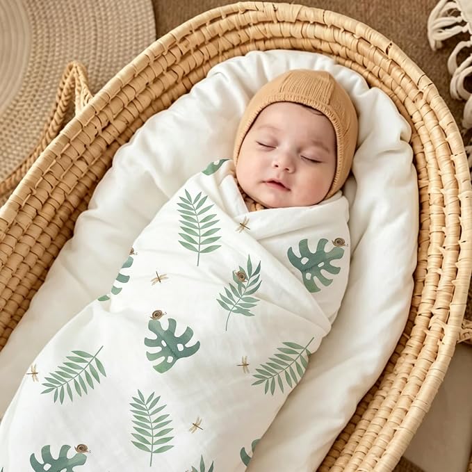 POMISO Muslin Swaddle Blankets for Boys & Girls, Newborn Receiving Blankets - Image 7