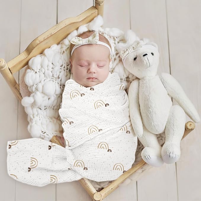 lulumoon Muslin Swaddle Blanket Baby: Cotton Receiving Wrap - Image 2