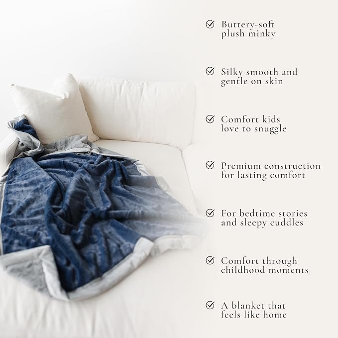 Saranoni Kids Blanket Plush Cozy Soft Blanket Navy/Gray 40x60 | Ultra-soft - Image 3