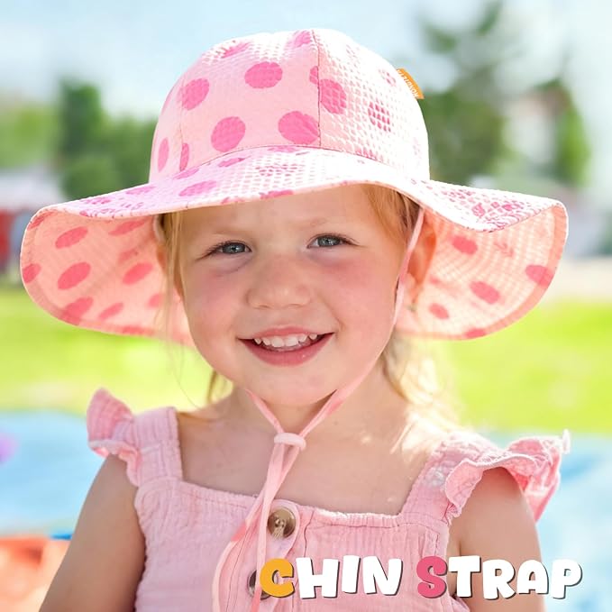 HONGTEYA Baby Sun Hat Wide Brim Adjustable Toddler Beach Bucket Hat | Soft - Image 4