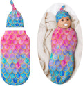 Mermaid Swaddle Blankets Soft Receiving Blanket Baby Swaddle Wrap by Figtihw
