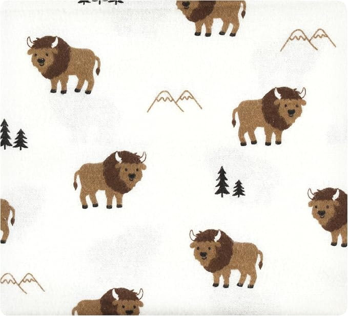 Hudson Baby Unisex Baby Cotton Poly Flannel Receiving Blankets, Wild Buffalo - Image 3