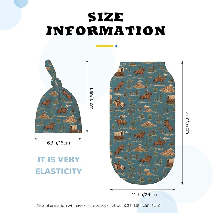 Western Horse Swaddle Blankets Soft Receiving Blanket Baby Swaddle Wrap - Image 3