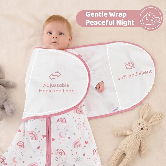 Baby Swaddle Sleep Sack 0-3 Months, Cotton Swaddles - Image 4
