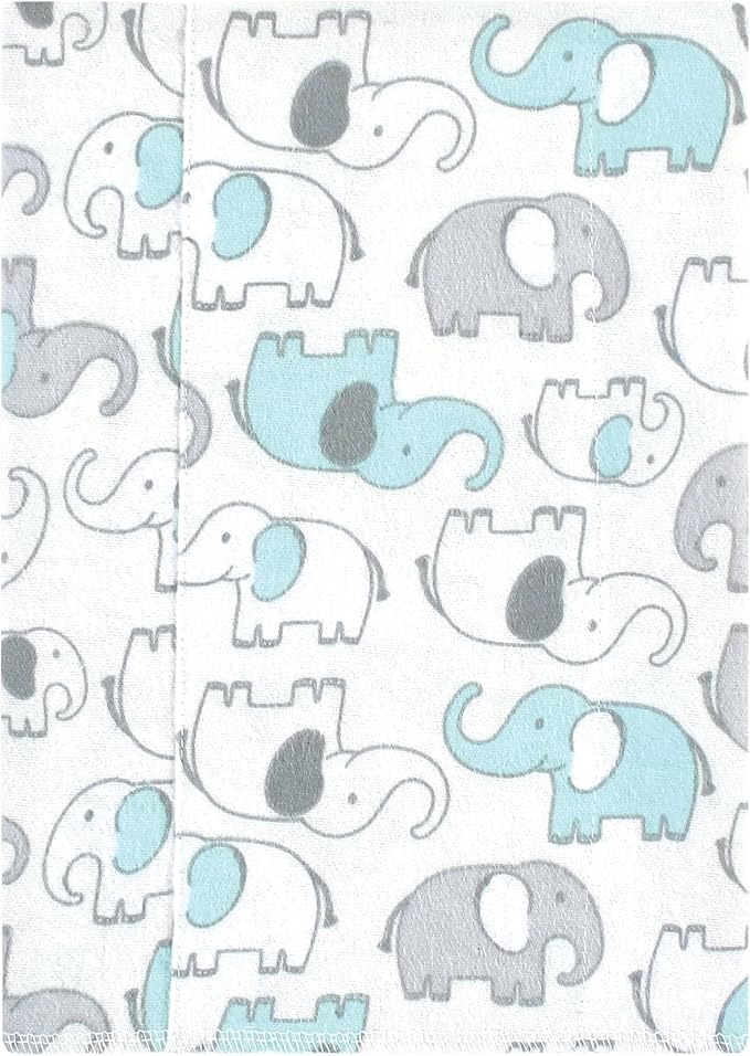 Luvable Friends Hudson Baby Flannel Burp Cloths 7pk, New Elephant - Image 2