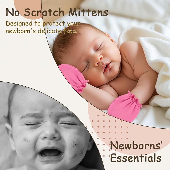 8 Pairs Baby Mittens Newborn No Scratch, Cotton Infant Gloves 0-6 Months | Soft - Image 4