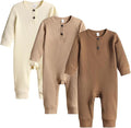Bafeicao Baby Boy Girl 2/3 Pack Solid Romper Ribbed Short/Long Sleeve | by Bafeicao