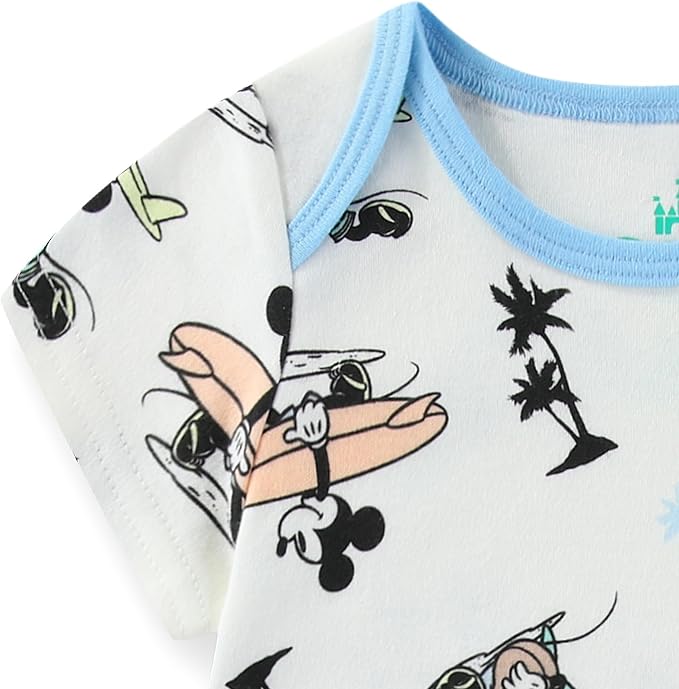 Disney Cars Pooh Mickey Stitch Baby Boys 2 Pack Romper - Image 9