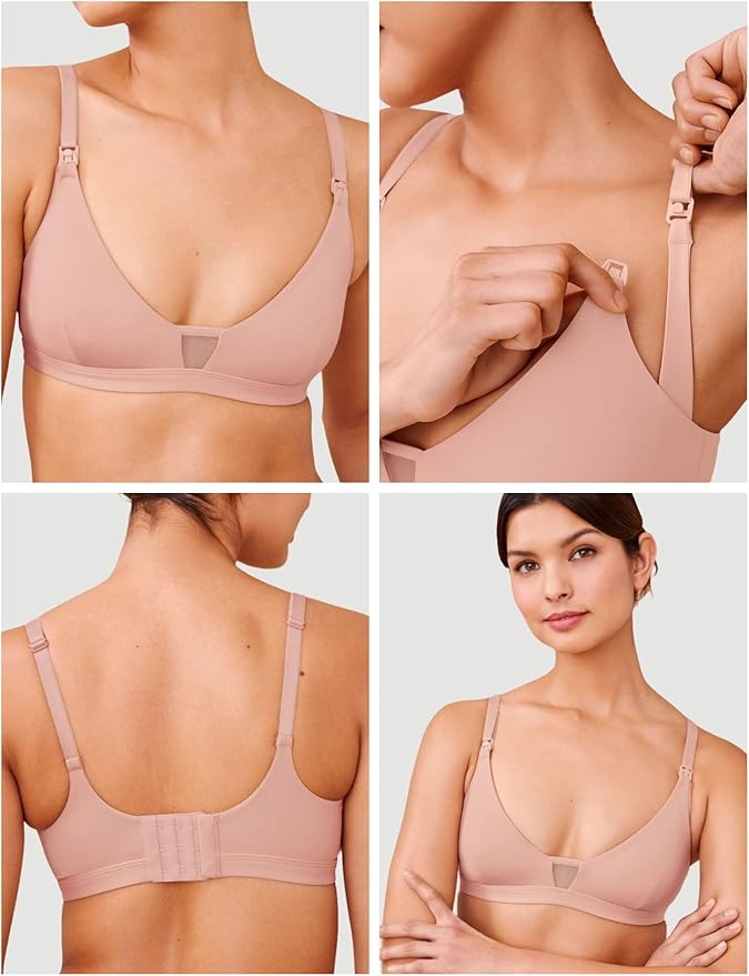 Pepper Nursing Wirefree Bra | Wireless Maternity Bra for Women, Drop-Down Cups with One-Hand Clasp (XXS-XL)