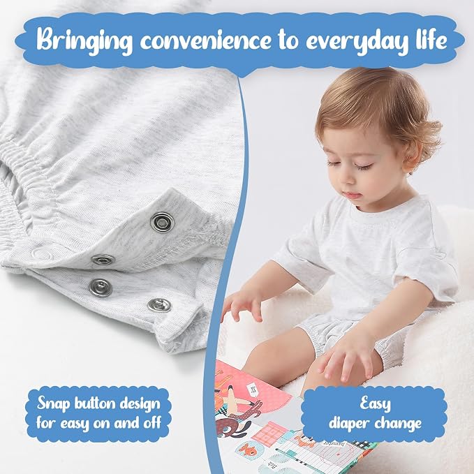 Bafeicao Baby Boy Girl Bubble Romper Infant Toddler T-Shirt Bodysuit | Organic - Image 5
