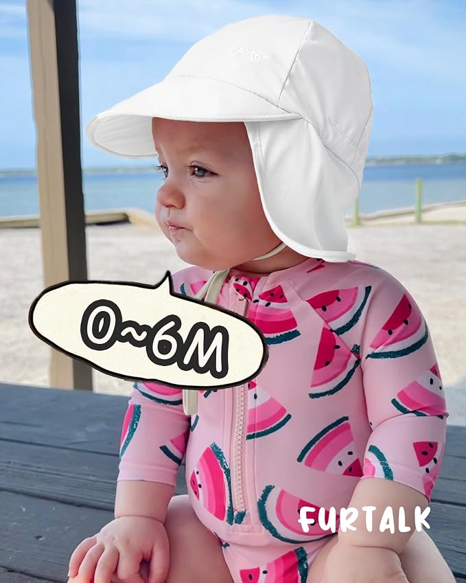 FURTALK Baby Sun Hat with Neck Flap UPF 50+ Toddler Quick Dry Swim Hat | UV - Image 6