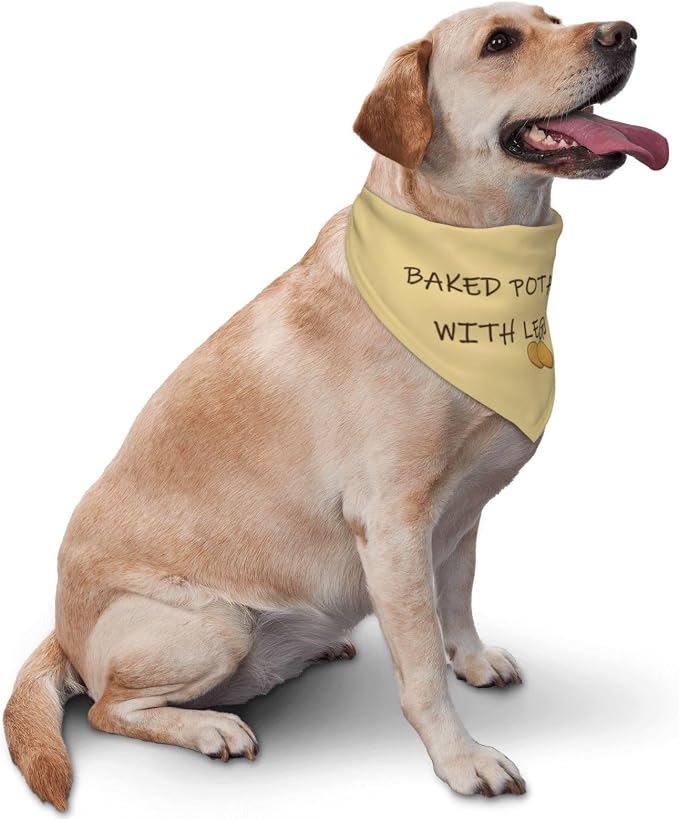 Baked Potato with Legs Dog Bandana, Funny Washable Triangle Bibs Scarf - Image 2