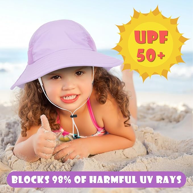 Toddler Baby Sun Hat Kids Summer Beach Essentials Adjustable Beach Hats - Image 2