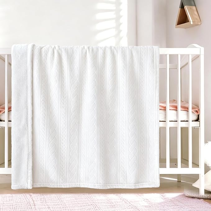 BORITAR 3D Fleece Baby Blanket for Girls 30 x 40 Inch Beige | Soft Fluffy Fuzzy - Image 4