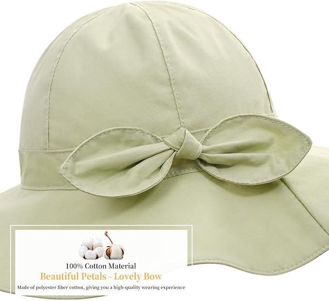 Baby Girl Sun Hat with UPF 50+ Outdoor Adjustable Beach Hat with Wide Brim - Image 6