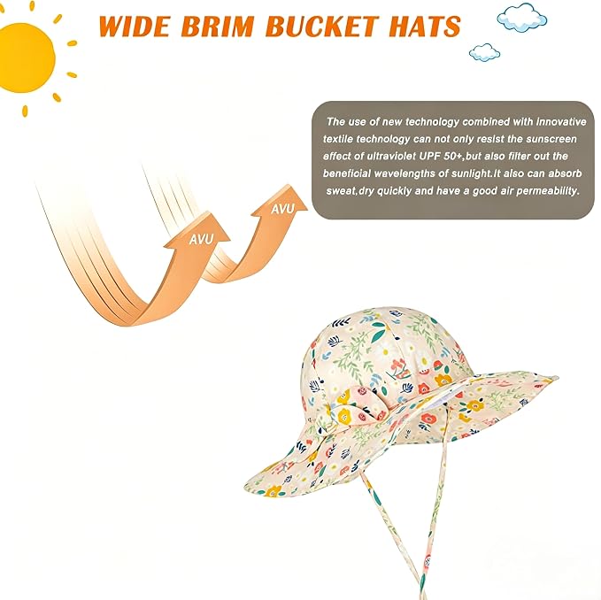 Baby Toddler Sun Protection Bucket Hat Infant Beach Summer Hats - Image 3