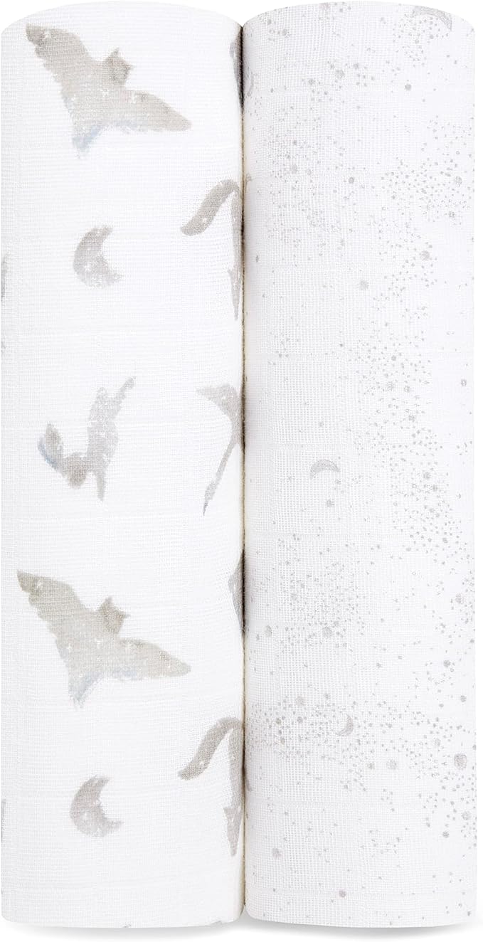aden + anais Boutique Organic Cotton Muslin Swaddle 2 Pack, Breathable Baby by adenanais