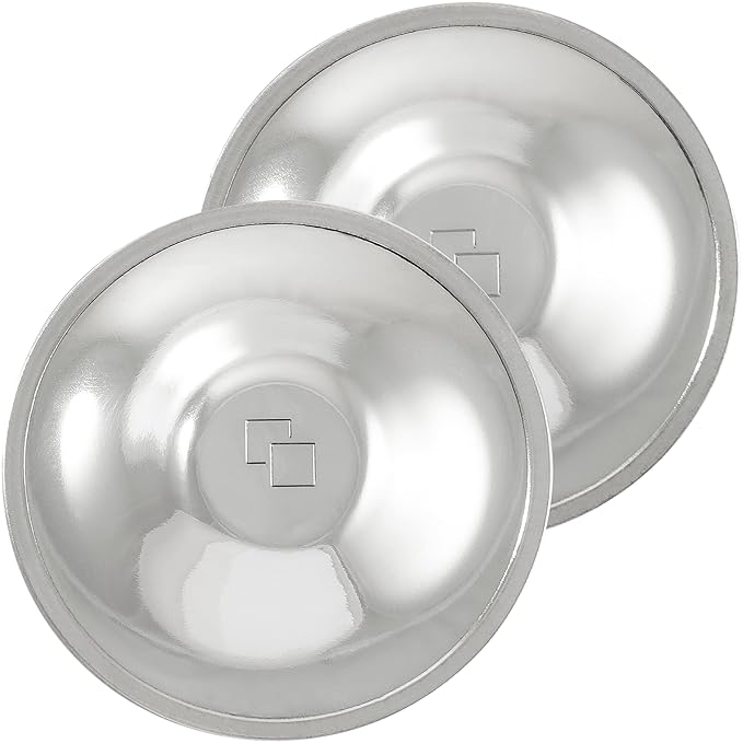 Original Italian Silver Nursing Cups - Nipple Shields for Breastfeeding - Helps Soothe and Protect Sore Nipples - Dermatologically Tested - Medical Device FDA-Registered (Small)
