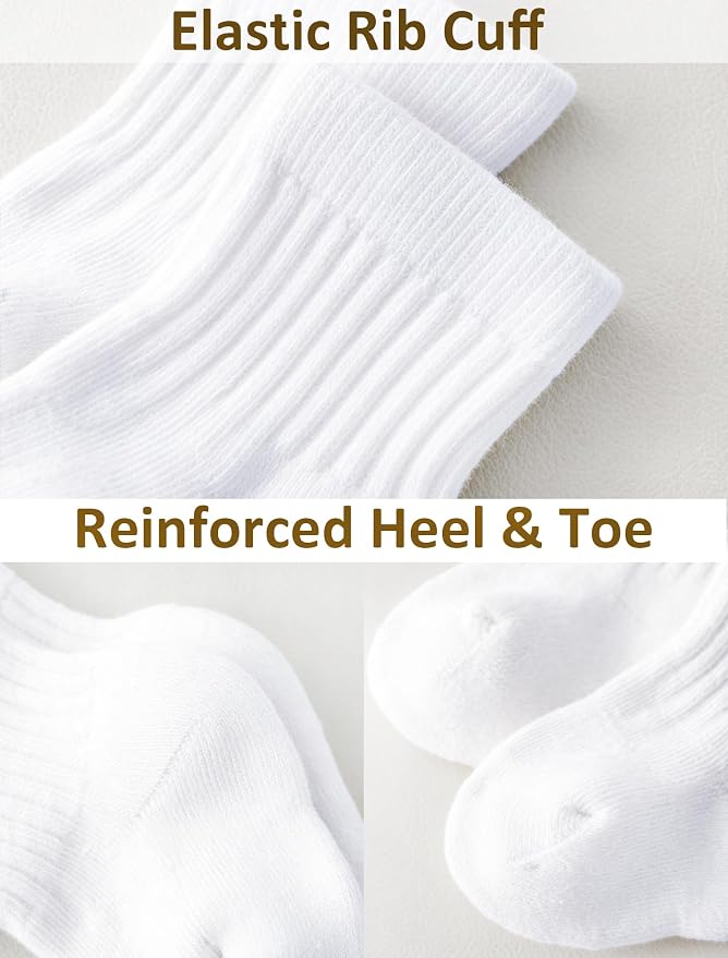 Newborn Socks 0-3 Months Preemie Infant Cotton Terry Ankle Socks 6 Pairs - Image 5