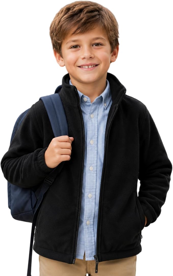 Toddler Boys Girls Fleece Jacket Lightweight Fall Spring 2-12 Years - Image 2
