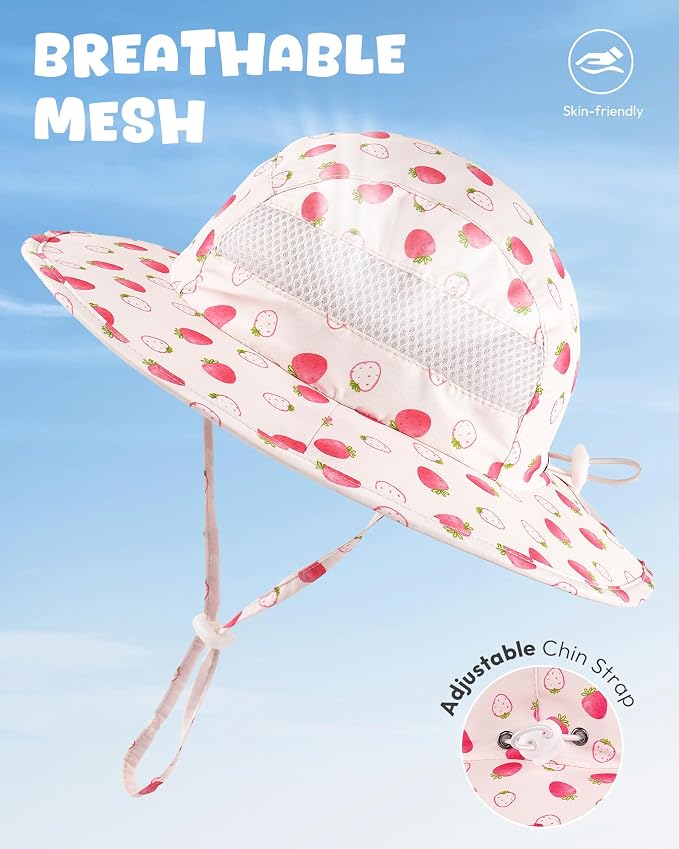 HONGTEYA 2 Pack Baby Sun Hat Infant Toddler Boys Girls Sun Protection Bucket - Image 4