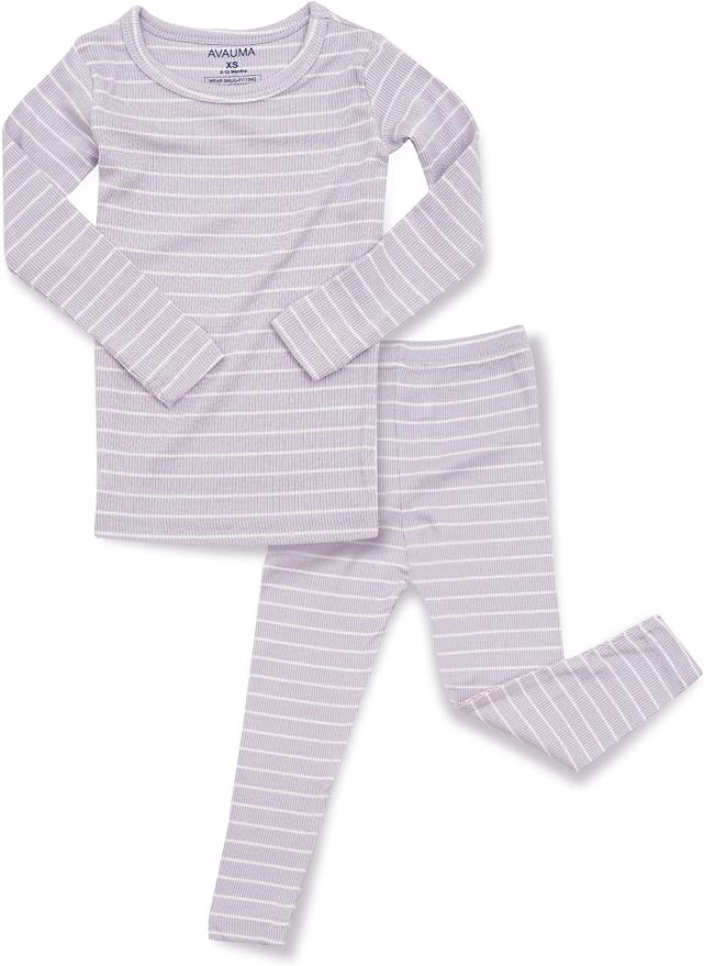 AVAUMA Stripe Pattern Baby Boys Girls Pajama Set Kids Toddler Snug fit Ribbed by AVAUMA