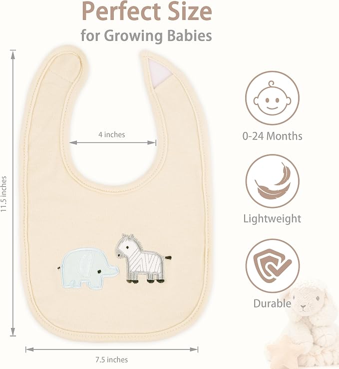 6 Pack Baby Bibs for Drooling and Teething Soft Cotton Absorbent - Image 2