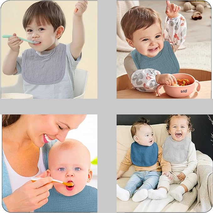 Muslin Baby Bibs for Boys Girls, Soft Cotton Baby Drool Bibs, Drooling and - Image 6
