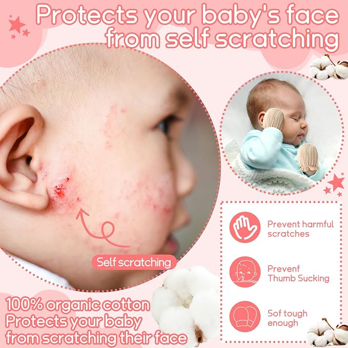 Baby Mittens Newborn No Scratch 0-6 Months - Image 3