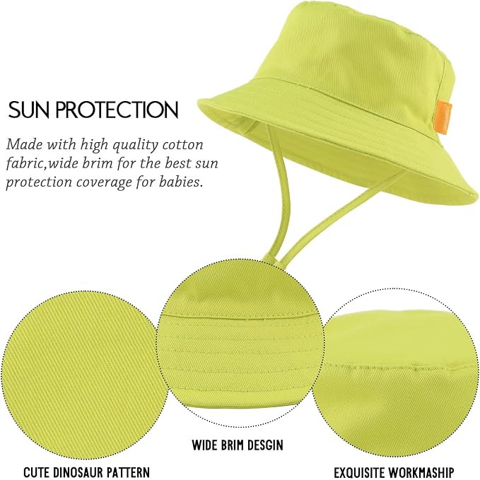 JANGANNSA Cotton Baby Sun Hat Infant Toddler Boys Girls Bucket Hats Summer Sun - Image 4