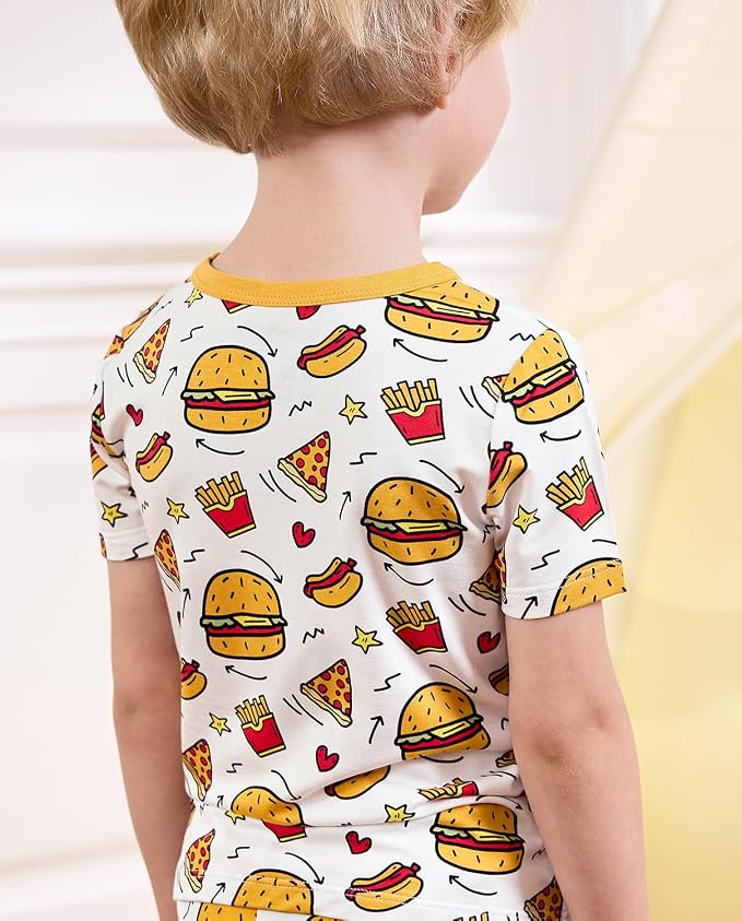 babee Reshinee Bamboo Viscose Toddler Boys Pajamas Set, Short Sleeve Kids - Image 3