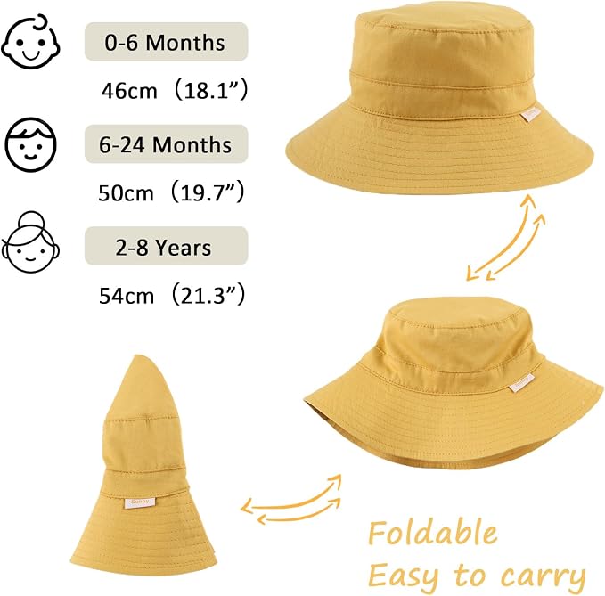Bamery Baby Toddler Girls Bucket Hat Newborn Sun Hats - Image 6